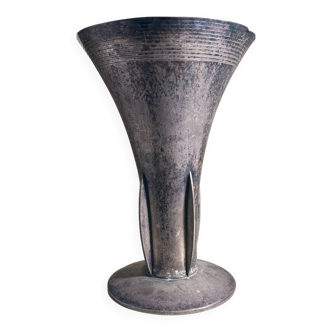 Grand vase amphore en métal argenté - WMF 1925 avec patine d'origine