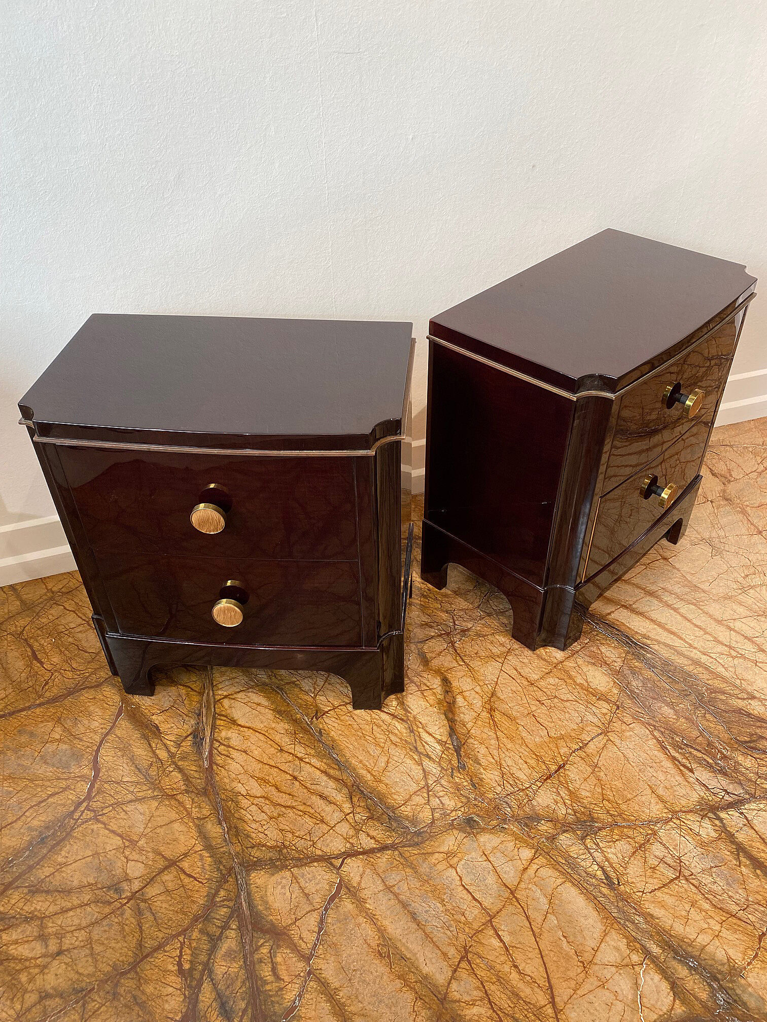 Pair of French Art Deco Nightstands/Side Tables