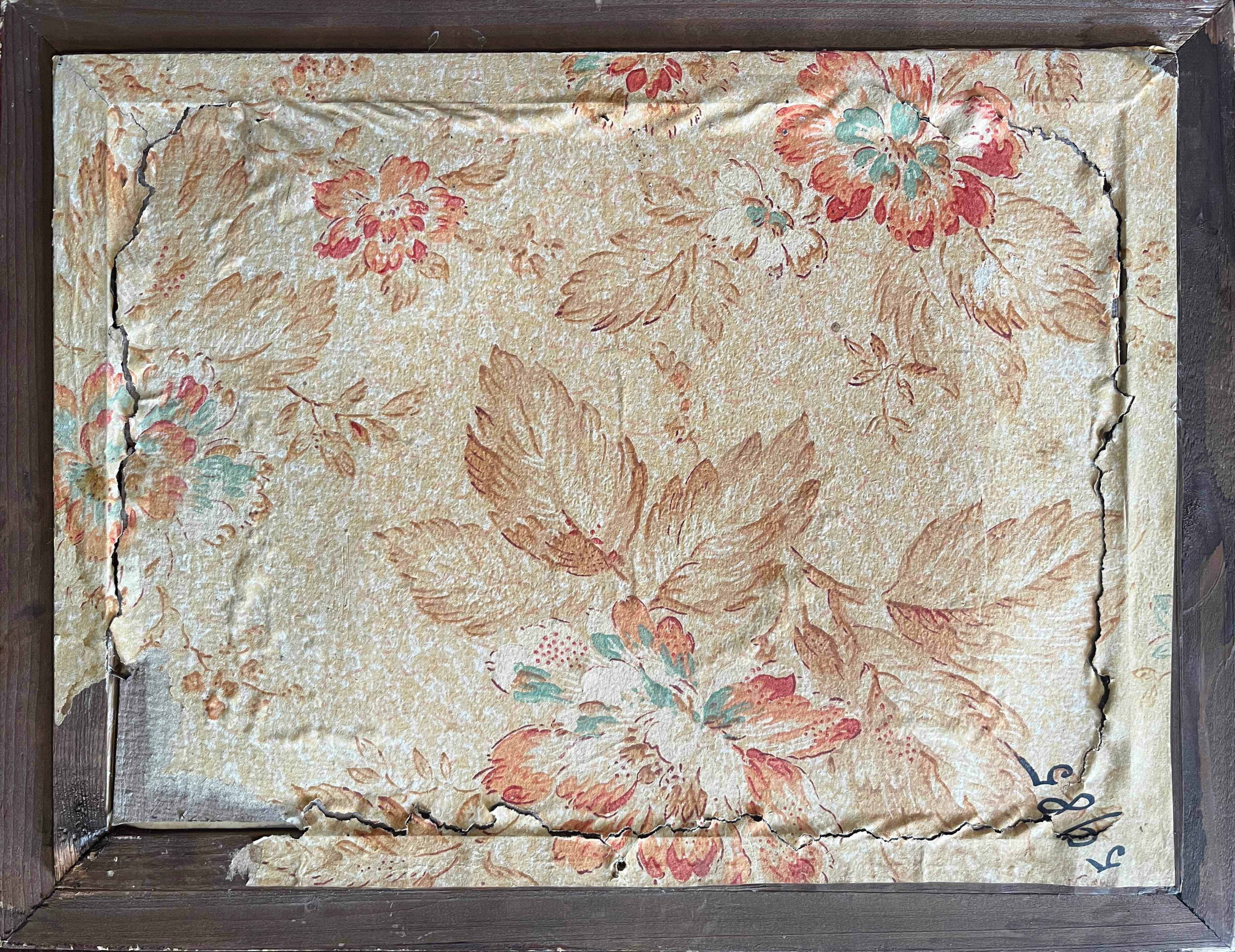 Watercolour painting "Wildflowers" from the early 20th century + frame