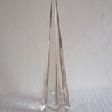 Glass paper press signed Archimède Séguso. Obelisk.