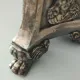 Old church candlestick in silver-plated metal