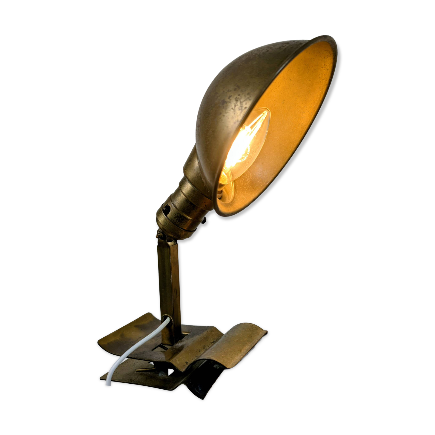 Lampe Adjusto-Lite à pince – métal doré & style industriel