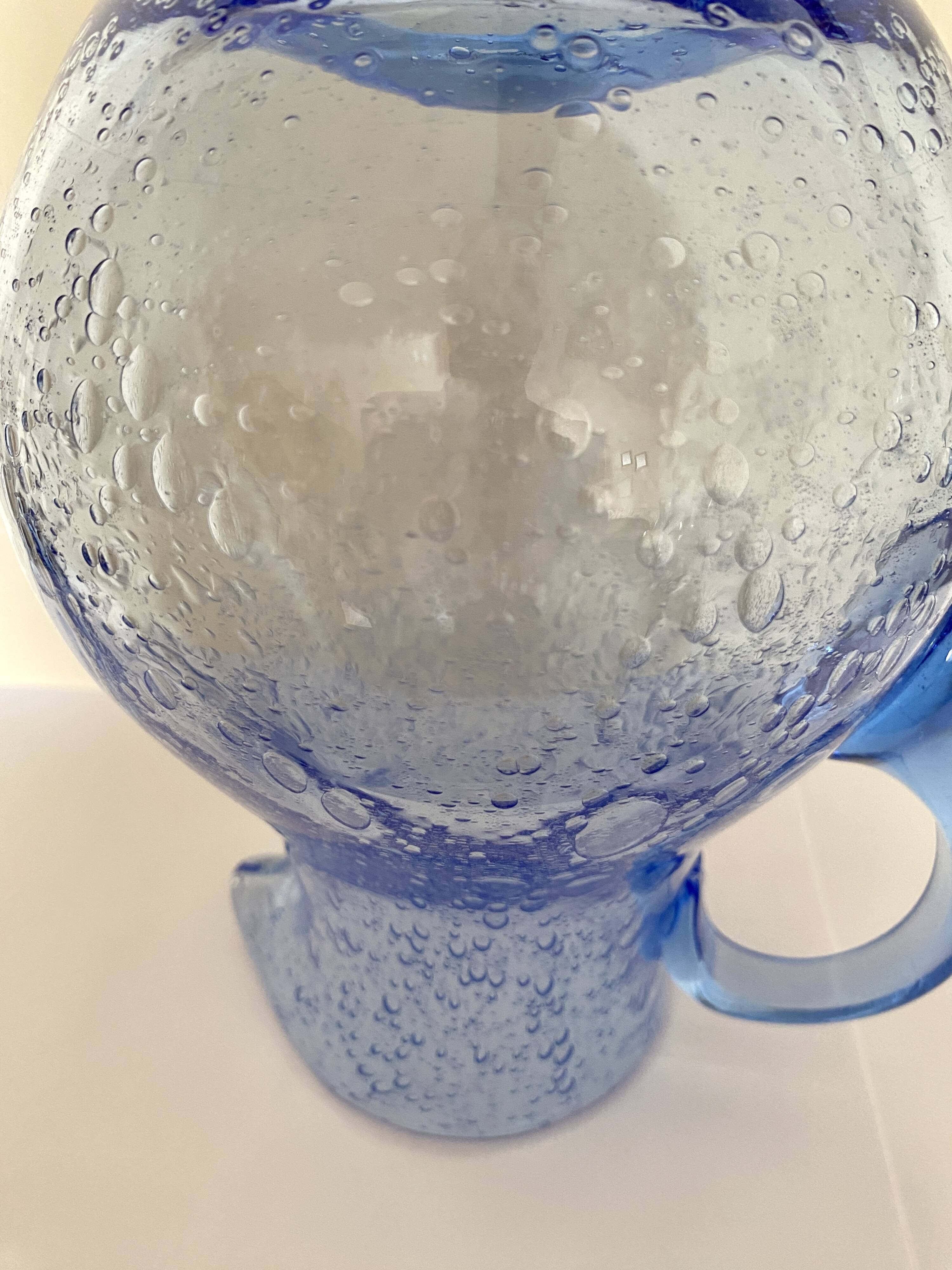 Biot bubble glass carafe signed