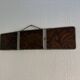 Miroir vintage 1900 triptyque barbier Art Nouveau - 19 x 78  cm