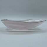 GLASS CUT MURANO VENICE FREE FORM STRIPES WHITE PINK 1960