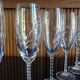 Lot 8 flûtes à champagne cristal taillé pied torsadé epis cristal d'arques