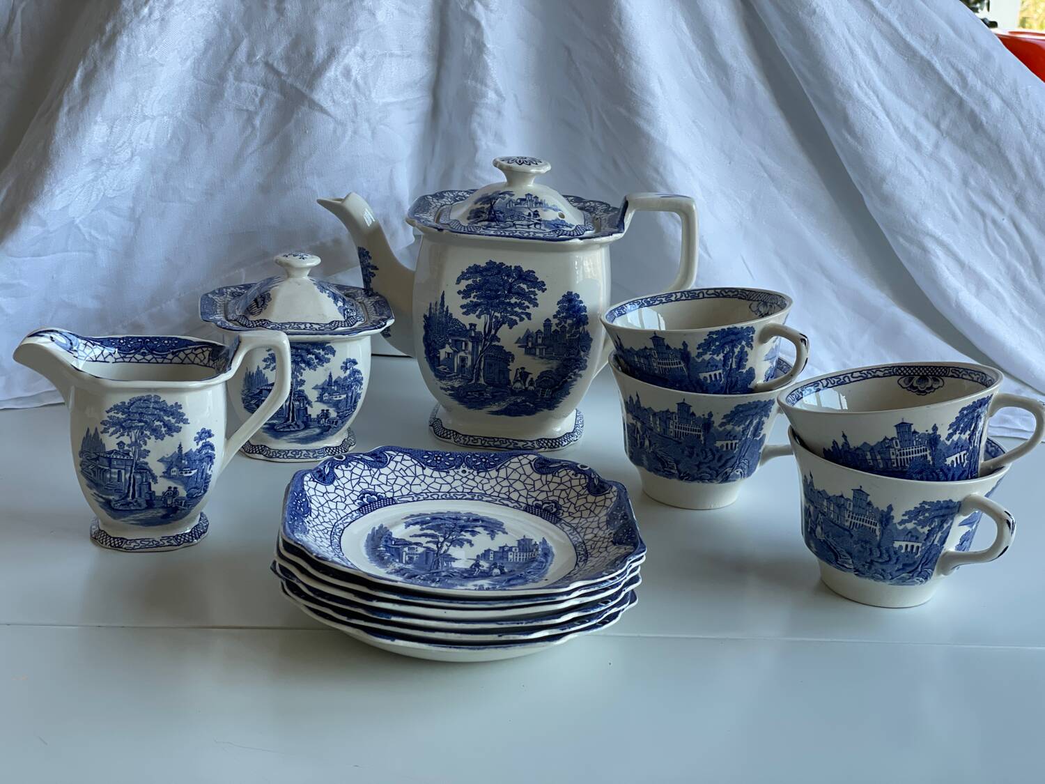 Adams England Landscape Tea Set