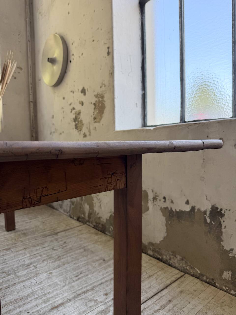 Walnut farmhouse table 2.10m from the 50s