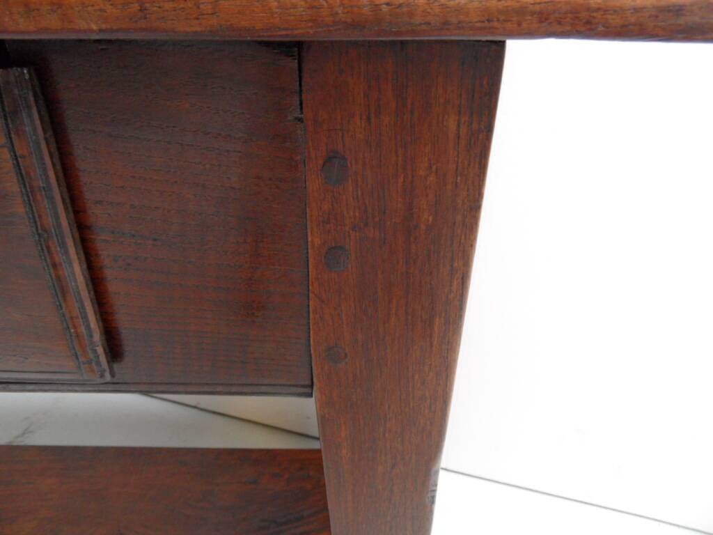 Table d'appoint en chêne ancien avec 2 tiroirs