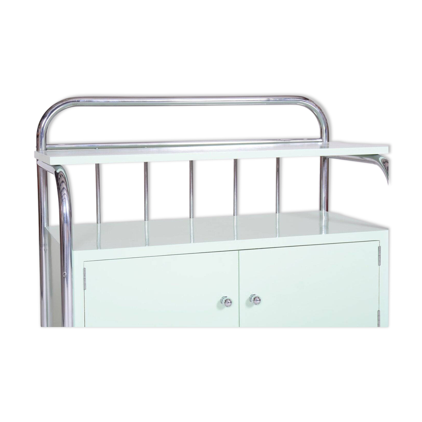 Vintage Bauhaus Cabinet in Chrome-Plated Steel and Lacquered Wood, 1930s