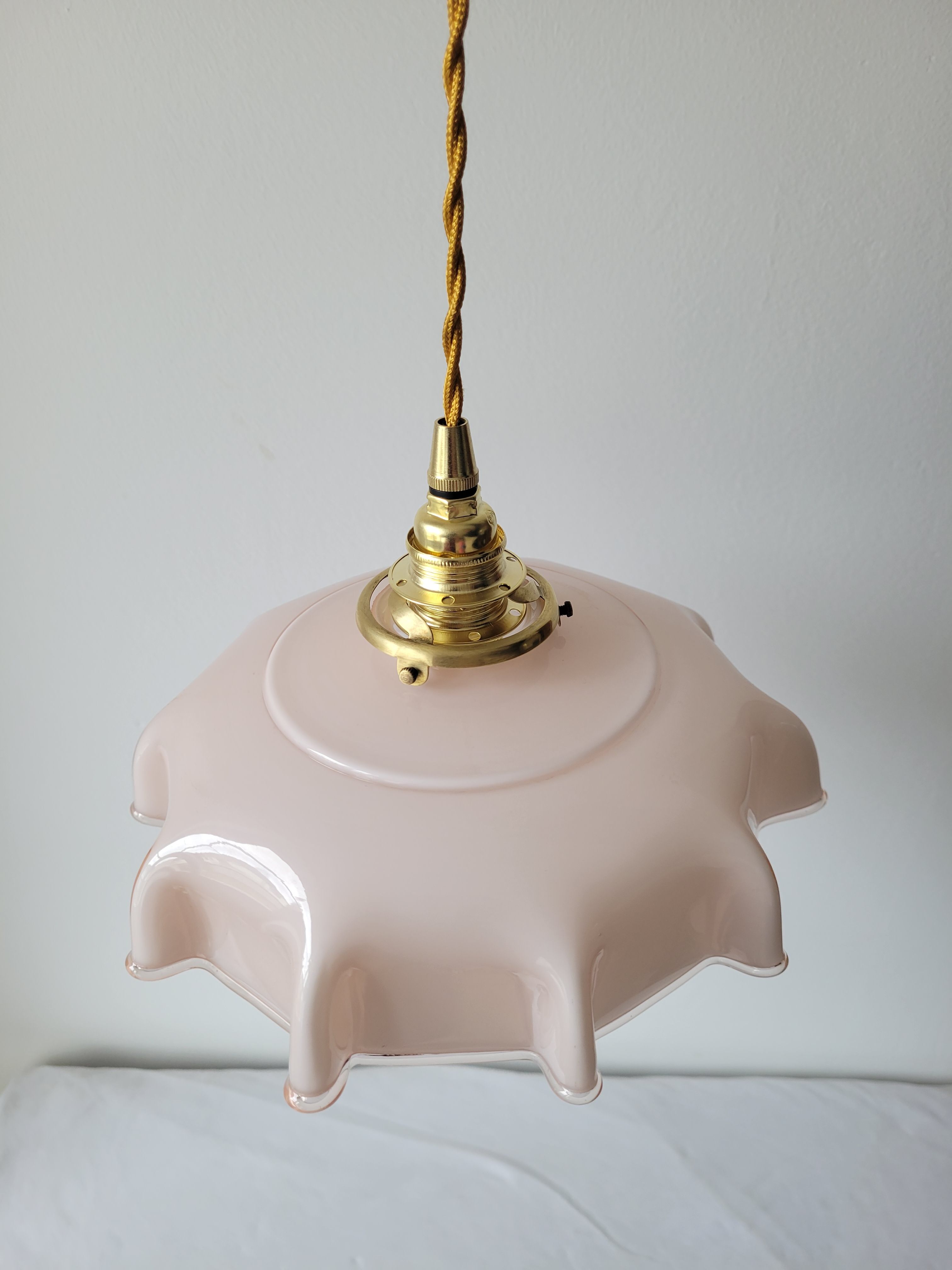 Pink opaline pendant light
