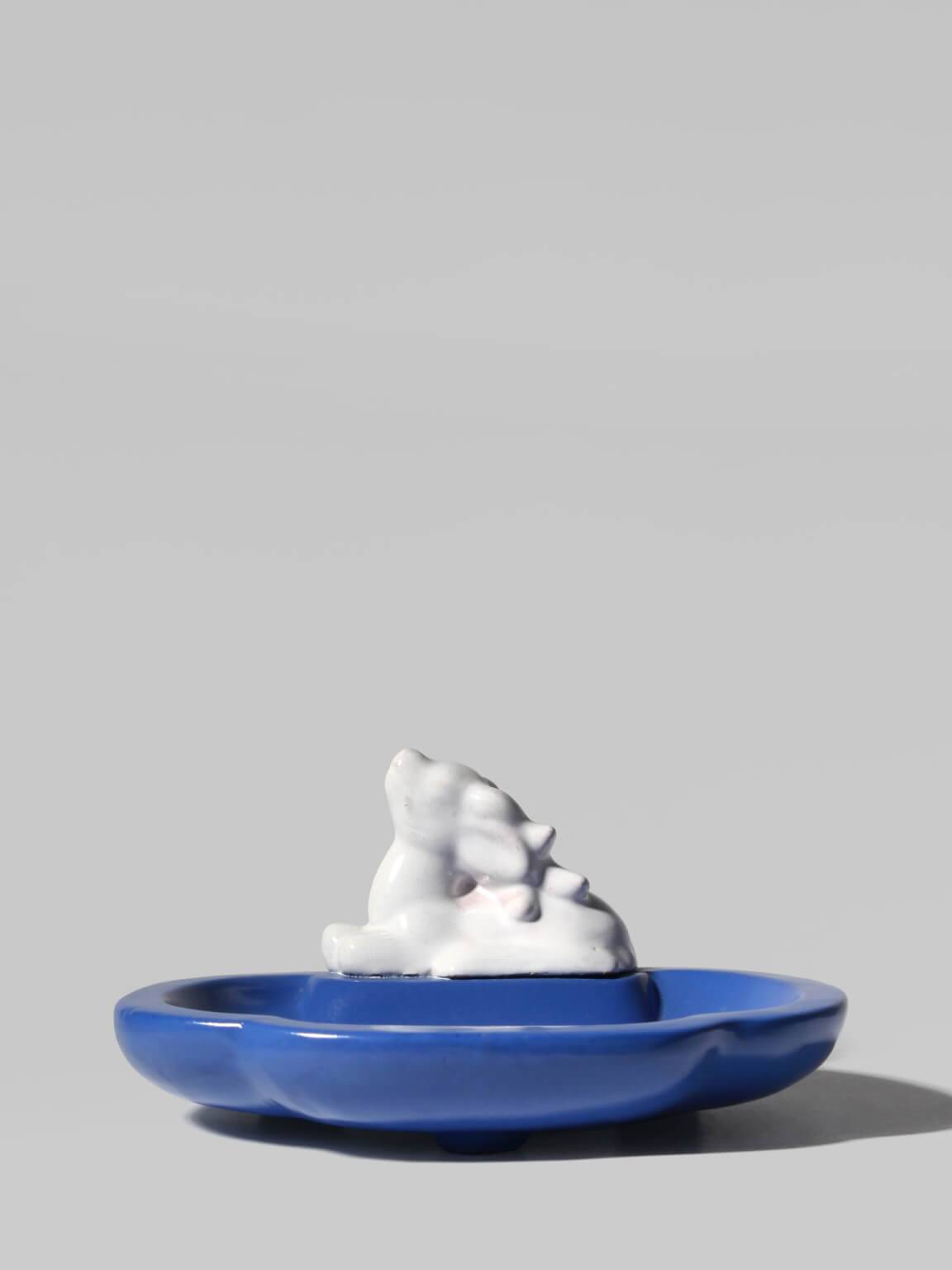 Gabriel Burmeister White Deer Art Deco Ceramic Bowl, 1930s