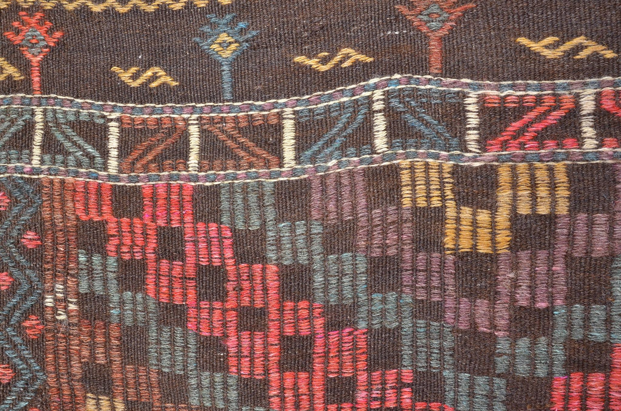 Tapis kilim Oushak anatolien surdimensionné