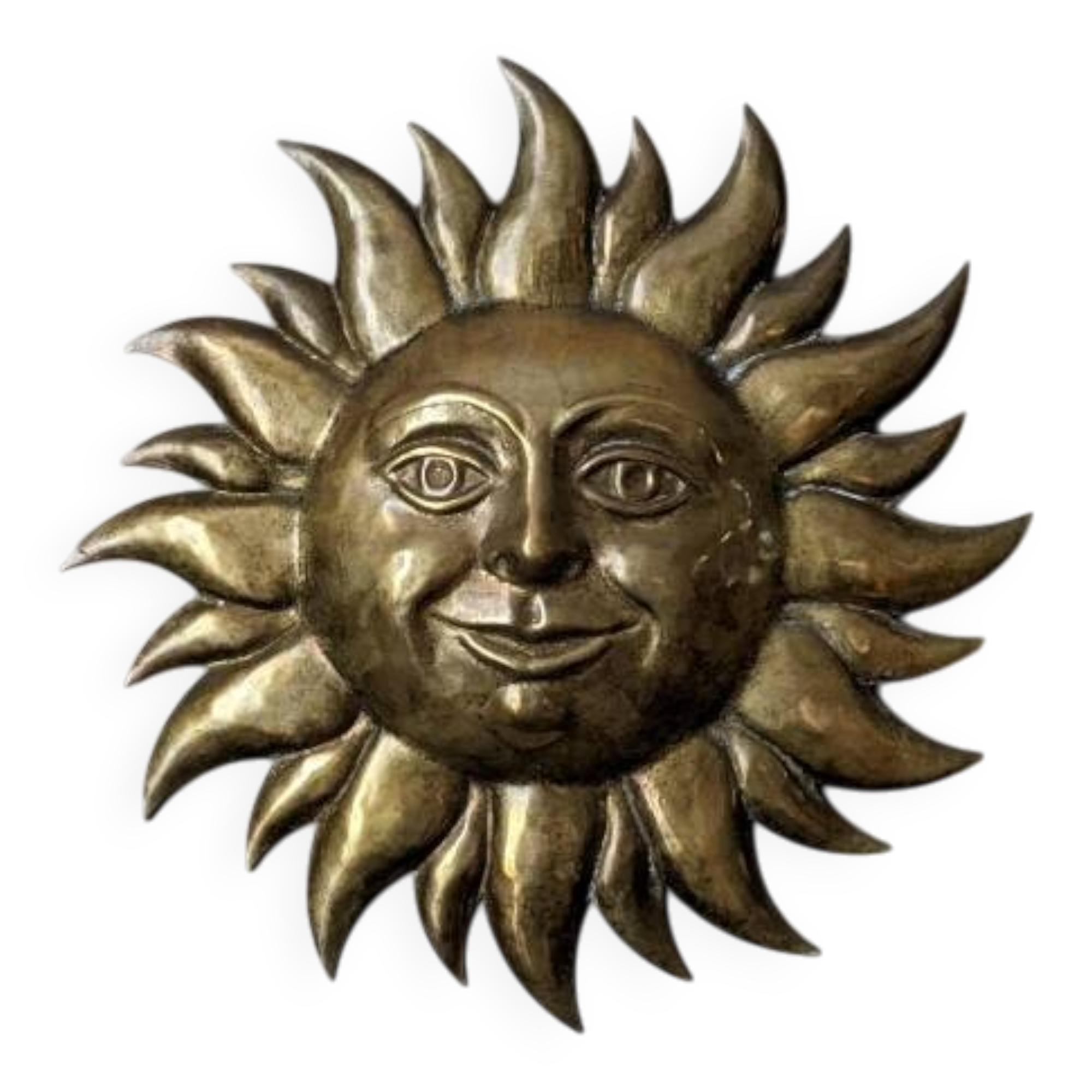 Vintage brass wall sun, handcrafted, alternative decor