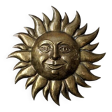 Vintage brass wall sun, handcrafted, alternative decor
