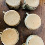 Lot of Villenauxe sandstone cups Made in France