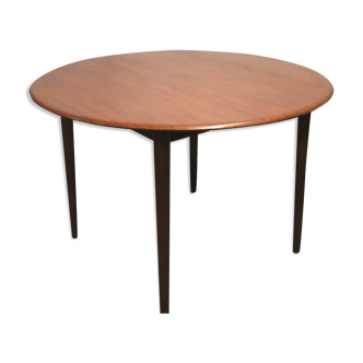 Round scandinavian teak table
