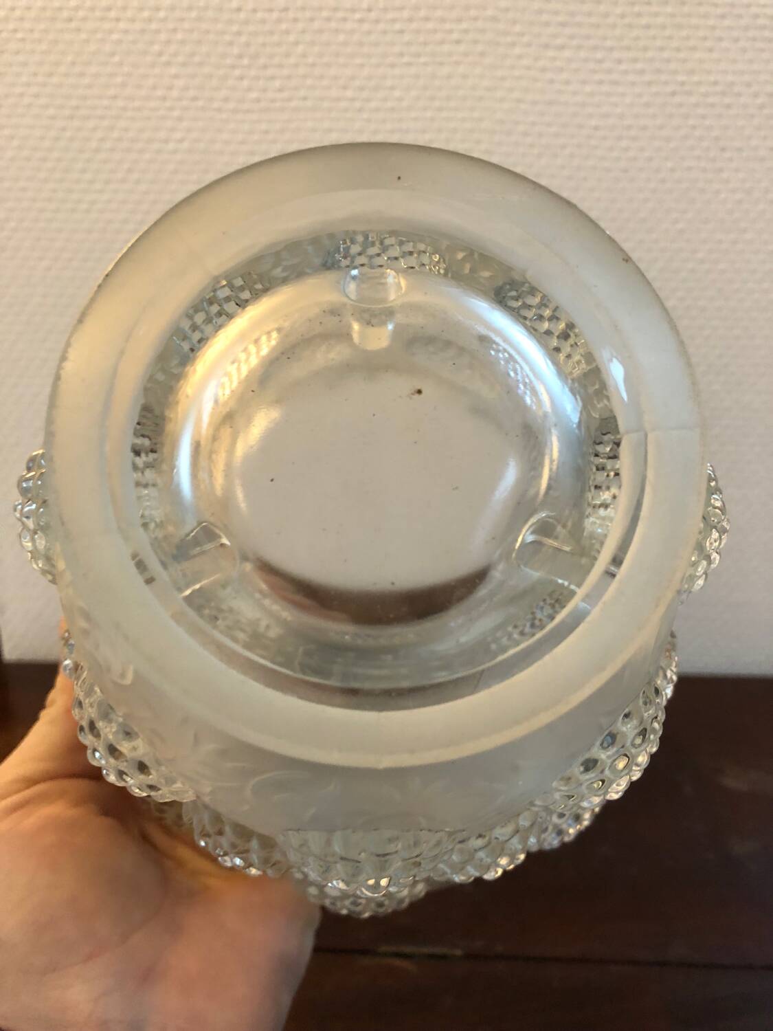 Vintage Verlys glass vase with cabochons