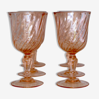 Set 6 pink wine glasses Rosaline Arcoroc Luminarc