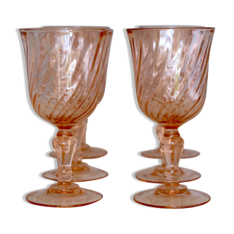 Set 6 pink wine glasses Rosaline Arcoroc Luminarc
