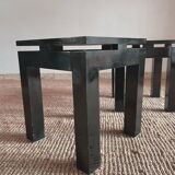 Pair of side tables, lacquered wood bedside tables from the 80s
