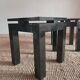 Paire tables appoint, chevets en bois laqué années 80