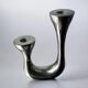 Biomorphic candleholder, solid aluminium, Spain, circa 1970s