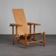 Fauteuil moderniste dans le style de Gerrit Rietveld, Pays-Bas, années 1980.