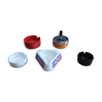 Set of 5 advertising ashtrays