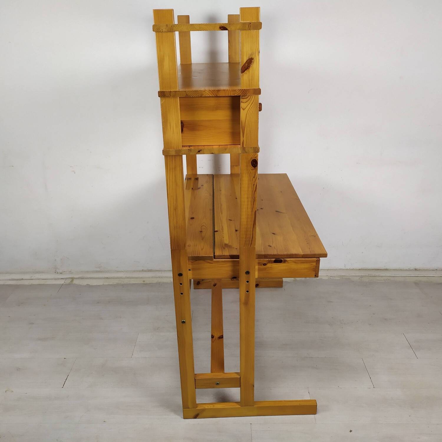 Vintage pine shelf desk