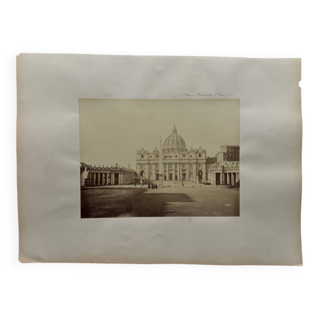Tirage Albuminé Vintage 1870 - Église De Caen, France - Format 18x24 Cm, Référence MQ8612