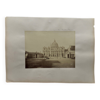 Albumen photo Rome, St. Peter's Square and Church, 19th century