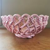 Large basket in pink slip signed Pichon