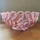 Large basket in pink slip signed Pichon