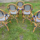 Lot de 5 fauteuils bistrot de terrasse type "parisienne" blanc et bleu