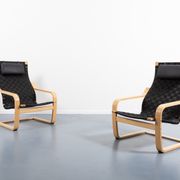 Set of 2 Scandinavian braided sun loungers