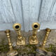 4 Victorian brass candlesticks