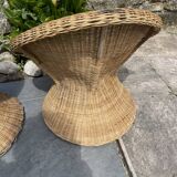 Children's rattan love seat armchairs