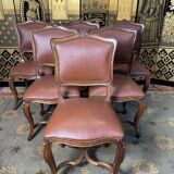 Suite of 6 Regency-style walnut chairs