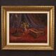 Signed painting oil on masonite still life dated 1942