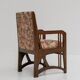 Fauteuil Art Nouveau en chêne avec revêtement floral, Belgique, années 1900