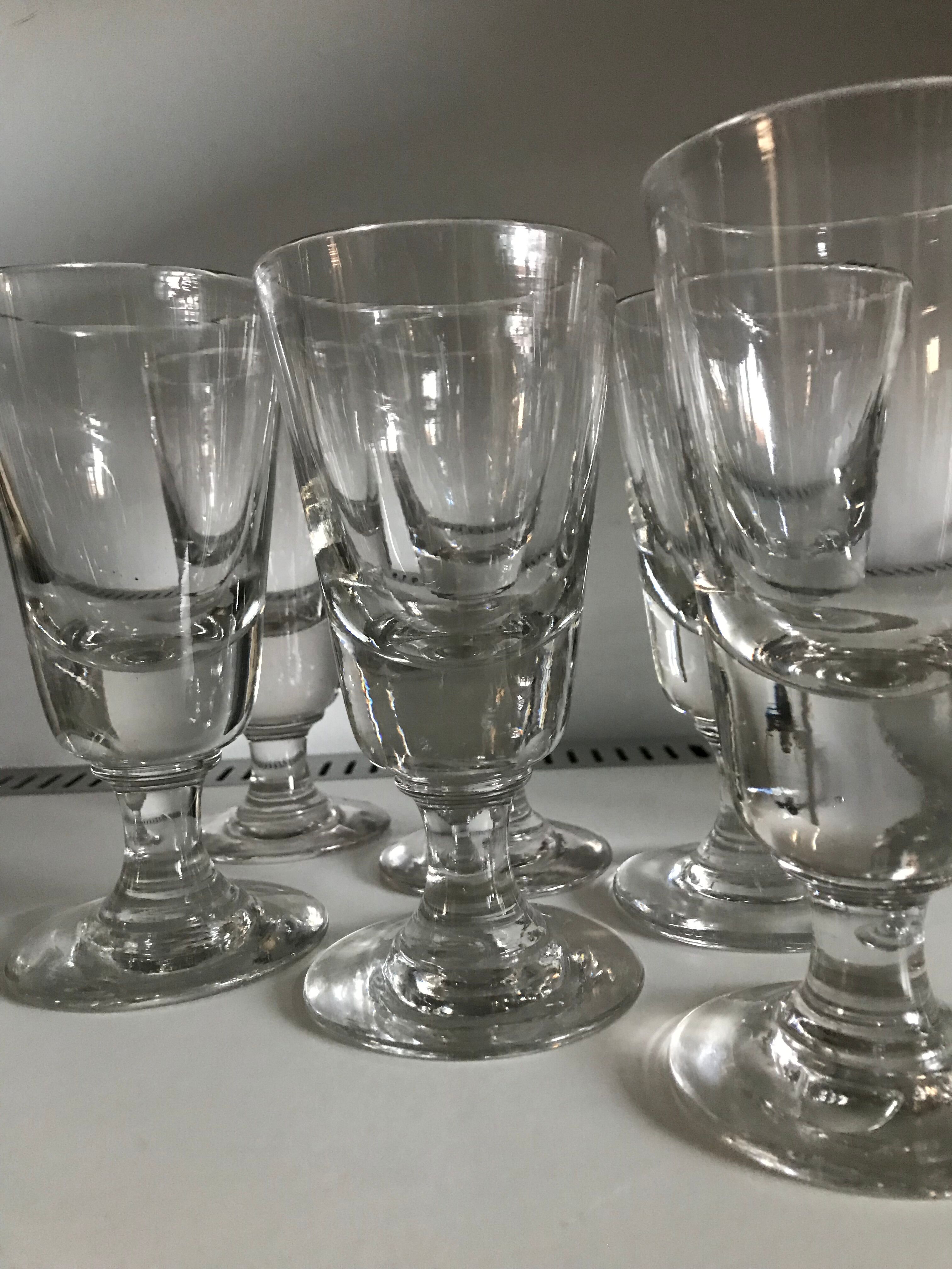 Lot de 6 verres à absinthe, 19ème