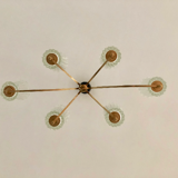 Chandelier 6 fires 1950 solid brass