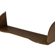 Vintage wooden wall shelve rack bookshelf in oak wood minimalist