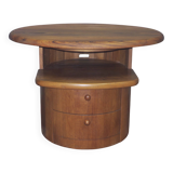 Solid teak oval coffee table with swivel top by Silkeborg, Denmark 1960s