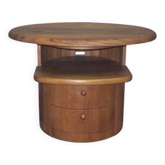 Solid teak oval coffee table with swivel top by Silkeborg, Denmark 1960s