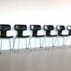 Six chaises « marteau » vintage par Arne Jacobsen pour Fritz Hansen