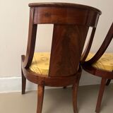 Pair of mahogany empire chairs