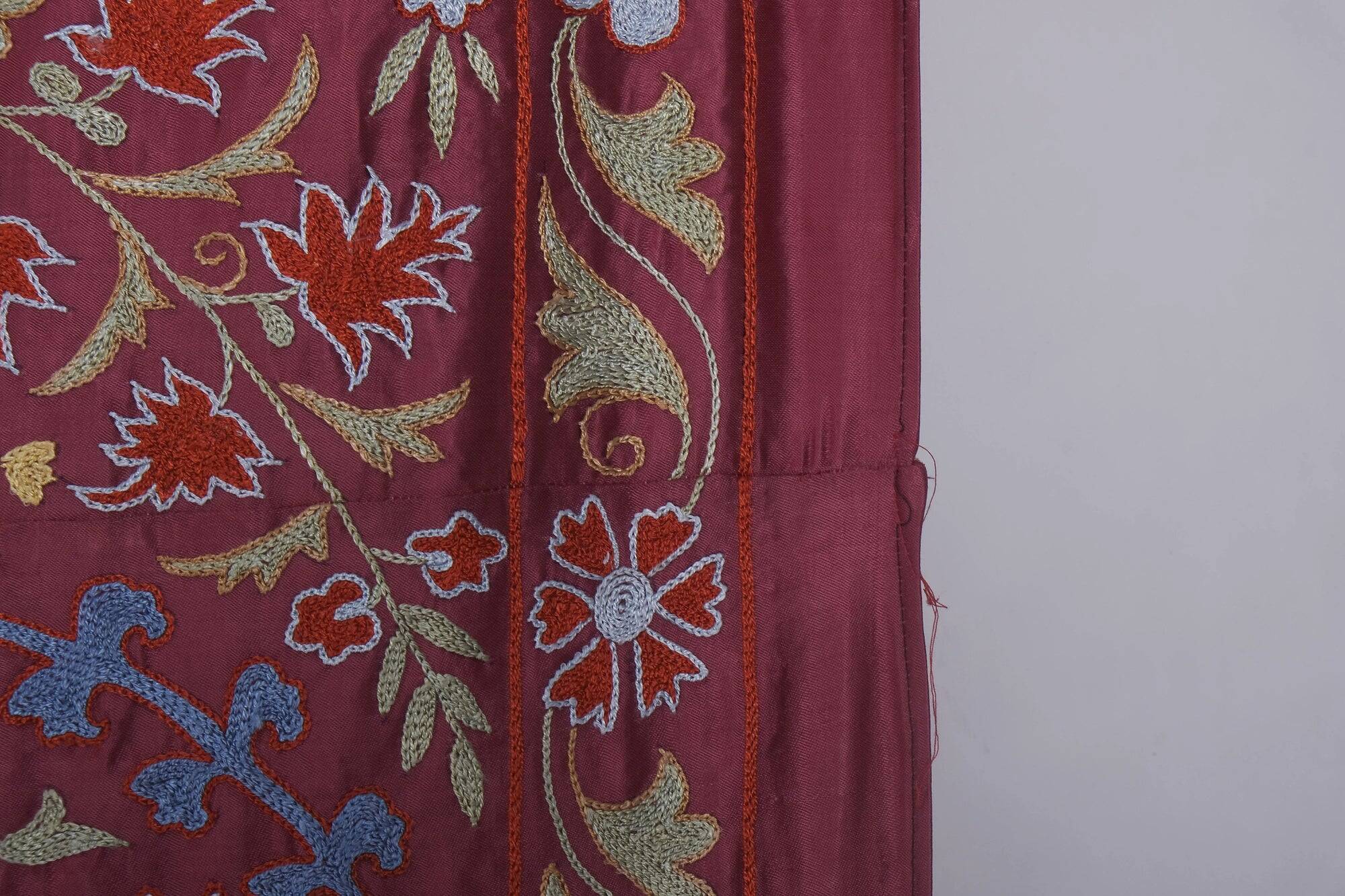 Vintage hand-embroidered Uzbek Suzani 237x300 cm