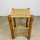 Vintage wooden and rope stool, 1960s